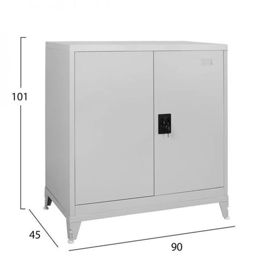 Ντουλαπα Woodwell Δίφυλλη Μεταλλική 90x40x90cm - Γκρι image 5