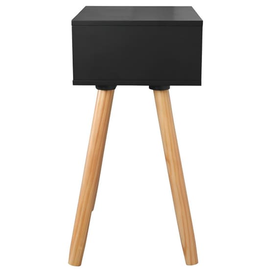 Κομοδίνο Vidaxl Από Μασίφ Ξύλο Πεύκου 2τμχ 40x30x61 cm - Μαύρο Καφέ image 4