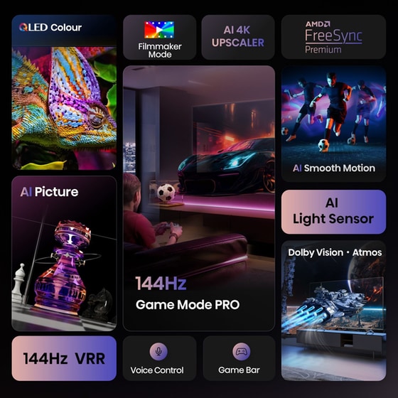 Hisense QLED 85" 4K Smart Τηλεόραση 85E7Q PRO image 3