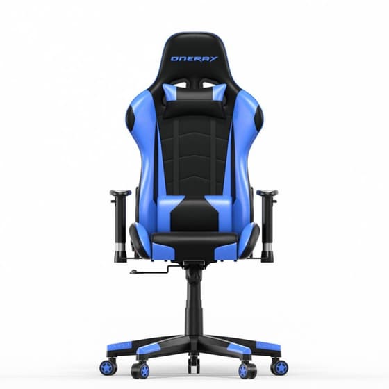 Καρέκλα Gaming Oneray D0917 από Τεχνητό Δέρμα - Μπλε image 3