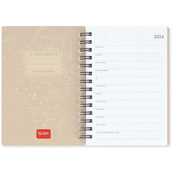 Ημερολόγιο Σπιράλ Legami 2024 Εβδομαδιαίο Small 12M Travel 8.5 cm x 13 cm (1 Τεμάχιο) image 1