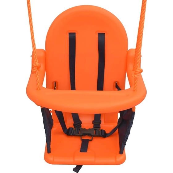 VidaXL Παιδική Κούνια 2 σε 1 Μονή & Κούνια Νηπίου - - Μπλε/ Πράσινο/ Πορτοκαλί image 9