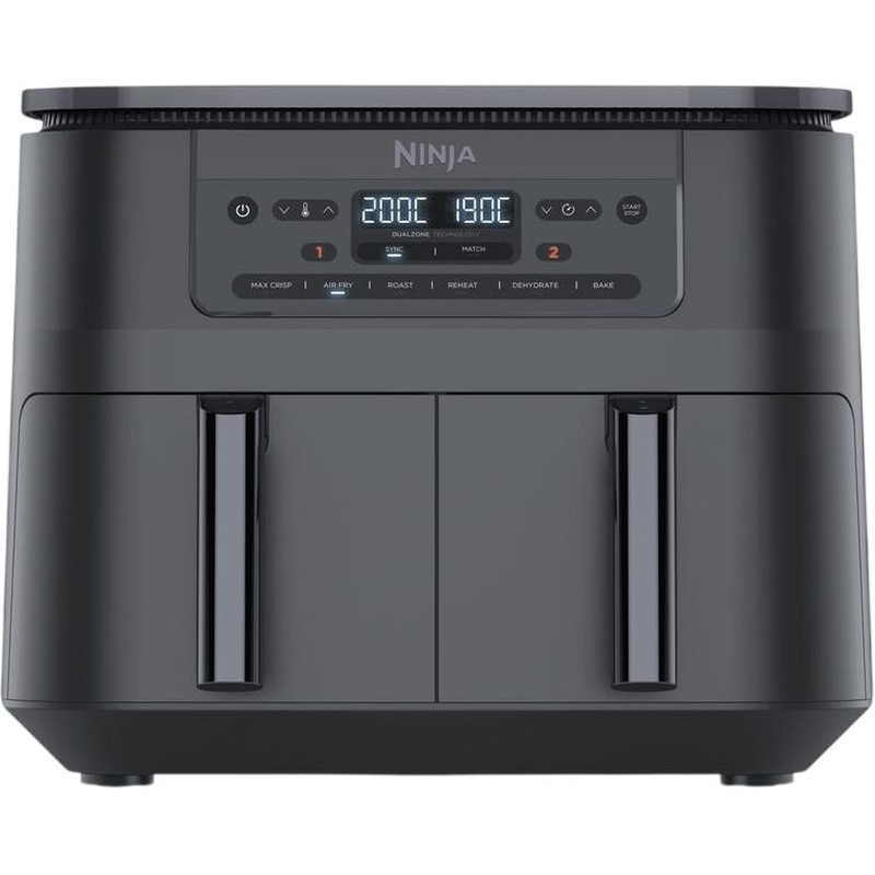 NINJA DZ300EUDUAL με Διπλό Αποσπώμενο Κάδο 2400 W 7.6 L Μαύρο Φριτέζα Αέρος