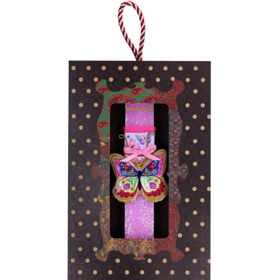 Λαμπάδα&nbsp;Synchronia&nbsp;Πεταλούδα&nbsp;Φλοράλ&nbsp;Μικρή&nbsp;Ροζ image 0