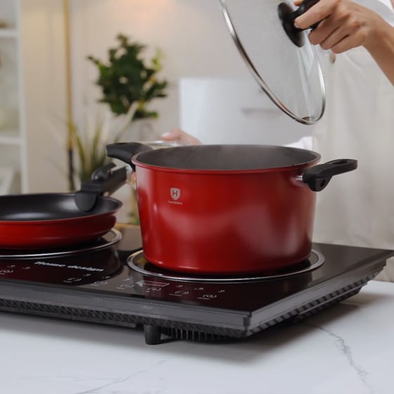 Σετ Μαγειρικά Σκεύη HOMEVERO HV-1013R 13 τμχ Κόκκινο image 1