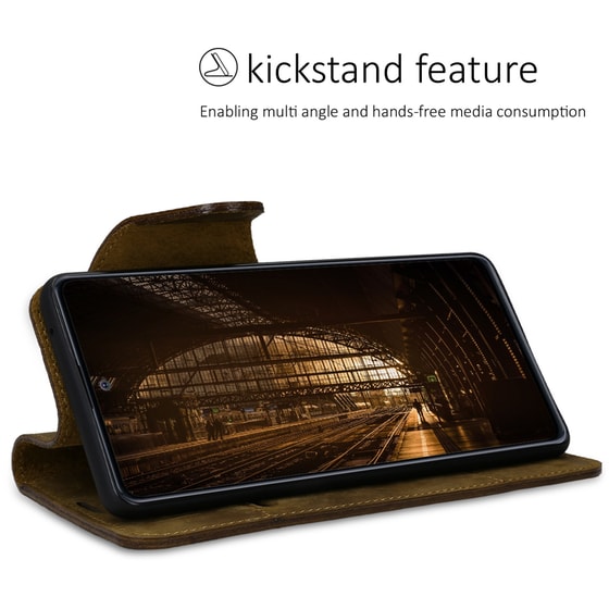 Θήκη Samsung Galaxy Note 10 Lite - Kalibri Suede Natural leather - Brown image 2