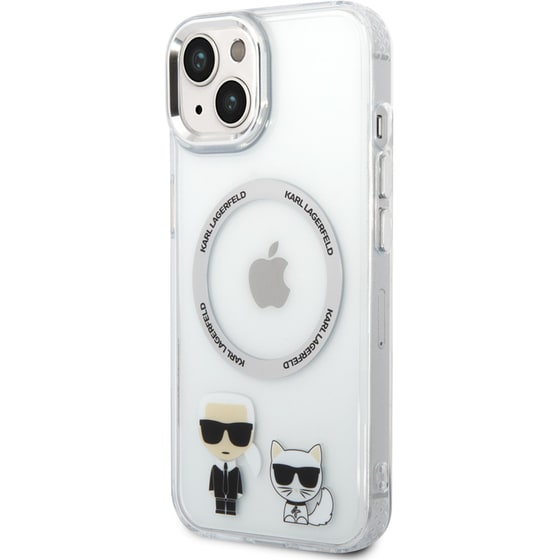 Θήκη Apple iPhone 14 Plus - Karl Lagerfeld MagSafe Ringstand Case IML Ring Karl+Choupette - Clear image 3