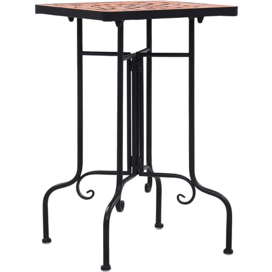 Τραπέζι Εξωτερικού Χώρου Βοηθητικό VidaXL από Σίδηρο 35x35x56 cm - Τερακότα/Μαύρο image 2