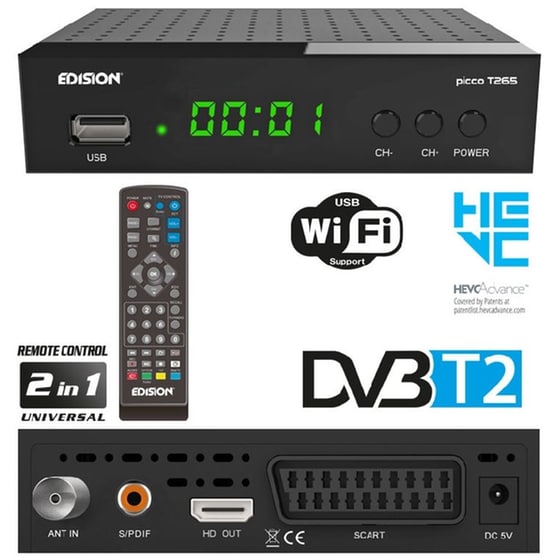 Ψηφιακός Δέκτης Edision Picco T265 Pro Mpeg-4 - Μαύρο image 3