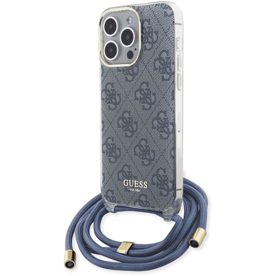 Guess “4g Logo Collection” Crossbody Hard Case Θήκη Προστασίας Από Σιλικόνη Με Λουράκι – Iphone 15 Pro Max (μπλε – Guhcp15xhc4seb) image 1