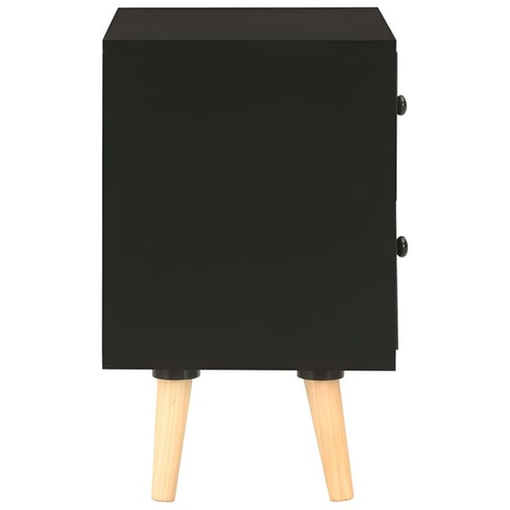 Κομοδίνο Vidaxl Από Μασίφ Ξύλο Πεύκου 2τμχ 40x30x50 cm - Μαύρο image 5