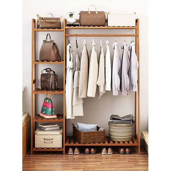 Κρεμάστρα Ράγα Ρούχων Ξύλινη 130x40x140 cm - Καφέ image 2