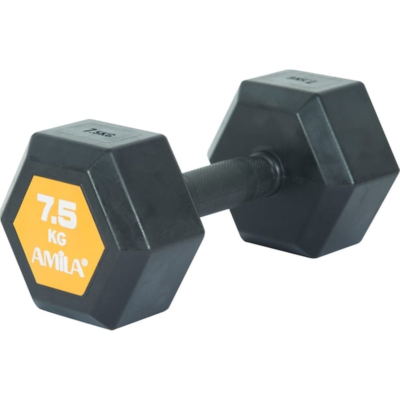 AMILA Βαράκι Εξάγωνο 7.5kg Amila Original Rubber H 90588 από Ατσάλι Q235 - Μαύρο