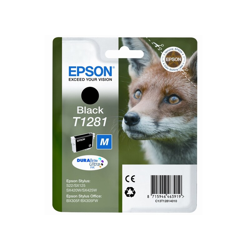 Epson T1281 Μαύρο Μελάνι Εκτυπωτή C13T12814011