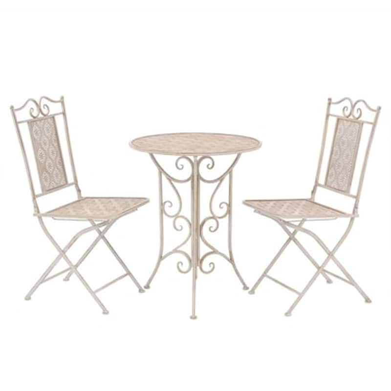 VIDAXL Vidaxl Σετ Επίπλων Bistro 3 Τεμαχίων Λευκό Ατσάλινο
