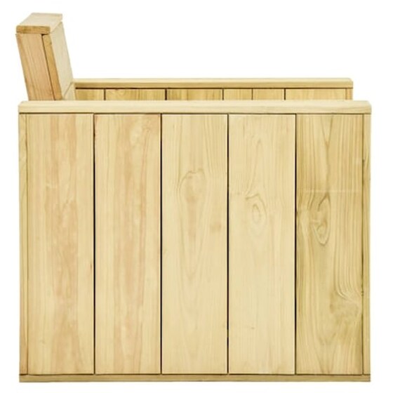 Καρέκλα Κήπου Vidaxl από Εμποτισμένο Ξύλο Πεύκου 89x76x76cm - Καφέ image 3