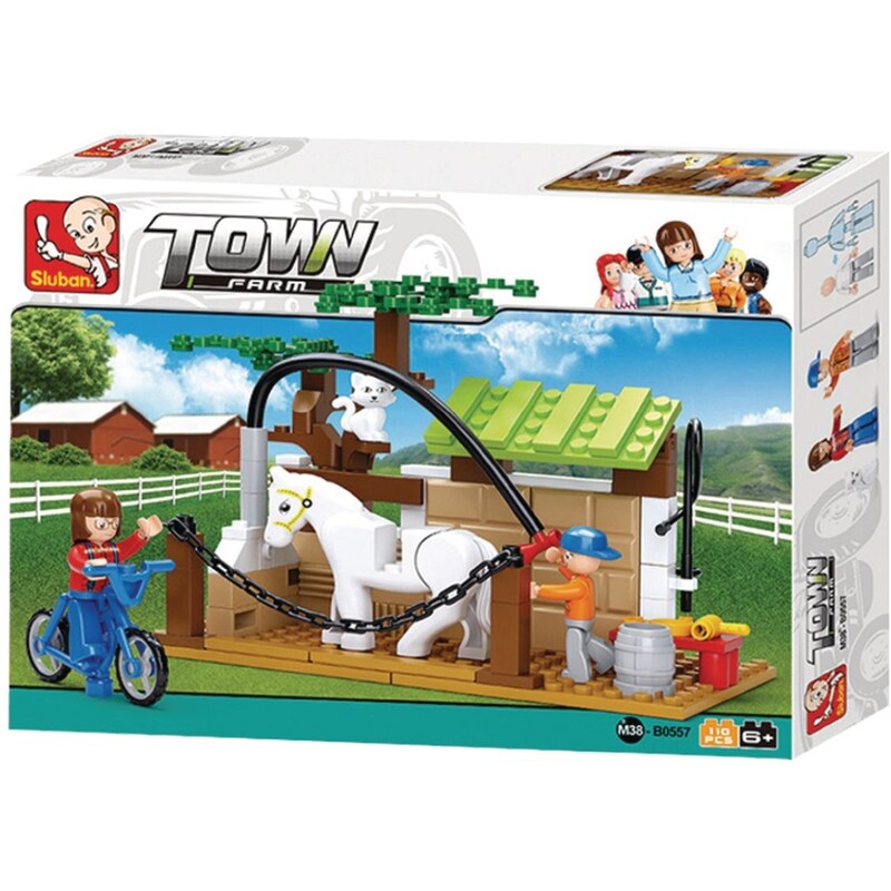 Sluban Τουβλάκια Town Farm: Horse Care Station Για 6+ Ετών 110τμχ (m38-b0557)
