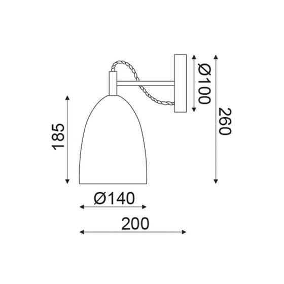 Απλίκα Τοίχου Aca V370981wgb Κεραμική 14x20x26 cm - Γκρι/Χρυσή image 1