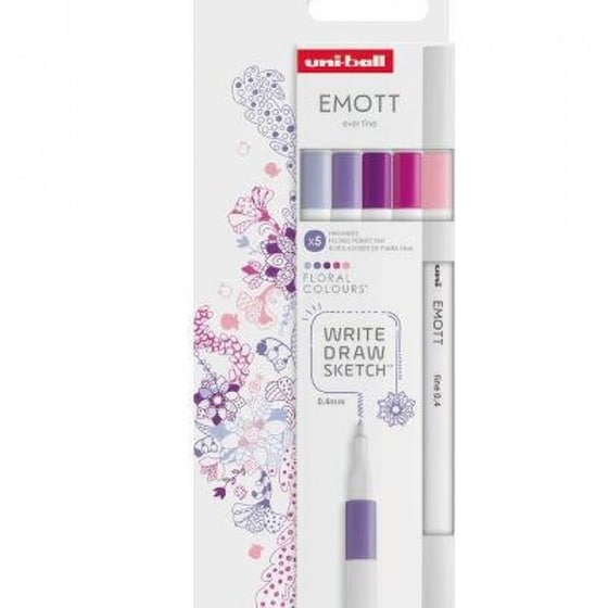 Μαρκαδόρος Σχεδίου Uni Floral Emott 0.4mm (5 Τεμάχια) image 0