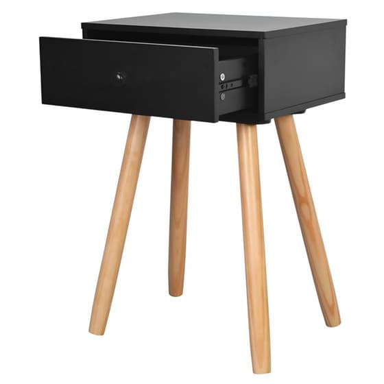 Κομοδίνο Vidaxl Από Μασίφ Ξύλο Πεύκου 2τμχ 40x30x61 cm - Μαύρο Καφέ image 3