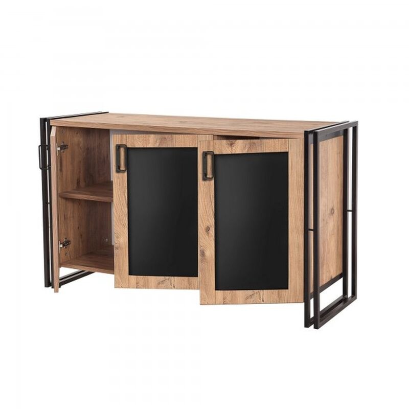 Μπουφές 24Mall Sinistra Atlantic Pine από Μοριοσανίδα/Μέταλλο 140x45x80 cm - Καφέ/Μαύρος