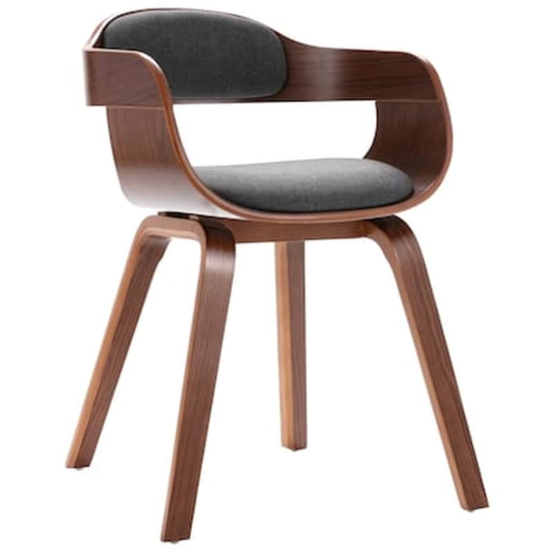 Vidaxl Καρέκλα Τραπεζαρίας Σκούρο Γκρι Από Λυγισμένο Ξύλο Και Ύφασμα