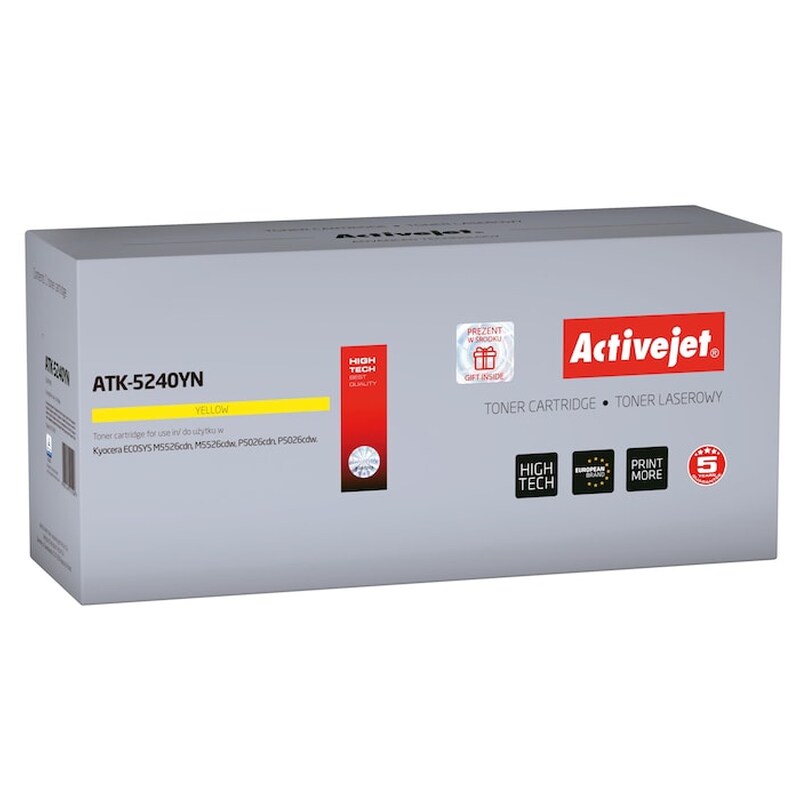 Toner Συμβατό Activejet Atk-5240yn Kyocera Tk-5240y (3000 Σελίδες) Yellow