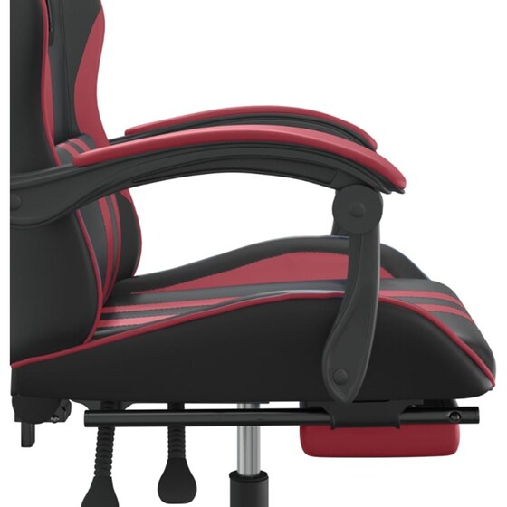 Καρέκλα Gaming VIDAXL 3143837 με Υποπόδιο από Τεχνητό Δέρμα - Μαύρο image 7