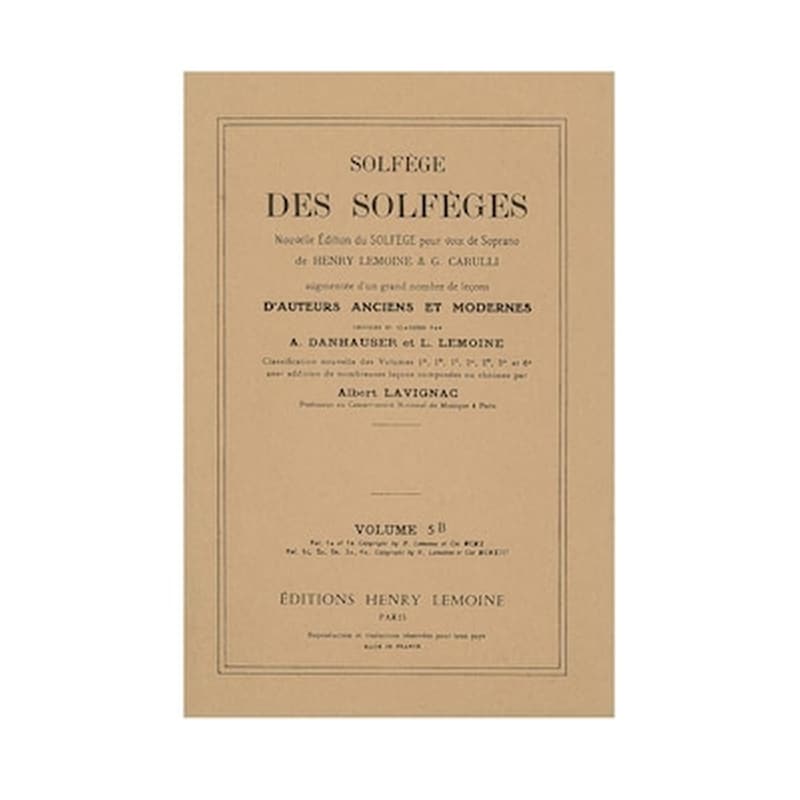 HENRY LEMOINE Solfege Des Solfeges 5b