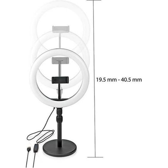 Nedis Ring Light 26 cm Με Επιτραπέζια Βάση Στήριξης Και Βάση Για Κινητό image 1