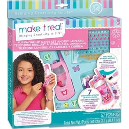 Make It Real Flip Phone Lip Gloss Set and DIY Lanyard (2329)