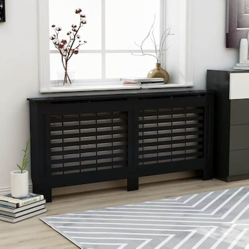 VIDAXL Vidaxl Κάλυμμα Καλοριφέρ Μαύρο 172 X 19 X 81 Εκ. Από Mdf