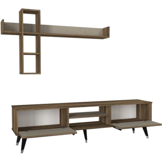 Έπιπλο Τηλεόρασης 24Mall Logo από Μοριοσανίδα 180x35x49.2 cm - Καφέ image 2