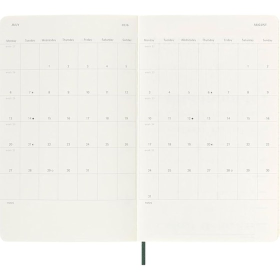 Ημερολόγιο Εβδομαδιαίο Moleskine 2025-2026 18ΜLarge Myrtle Green Soft image 5