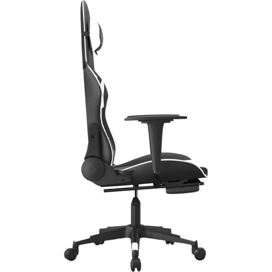 Καρέκλα Gaming VIDAXL 3143704 με Υποπόδιο από Τεχνητό Δέρμα - Μαύρο image 2