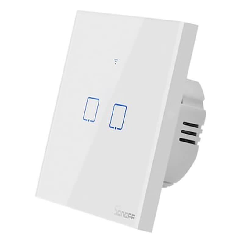 Sonoff Smart Διακόπτης Τχ-t2eu2c, Αφής, Wi-fi, Διπλός, Λευκός