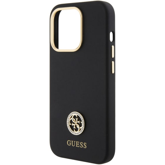Guess Quot;4g Strass Logo Collection Quot; Case Θήκη Προστασίας Από Σιλικόνη – Iphone 15 Pro (black – Guhcp15lm4dgpk) image 1