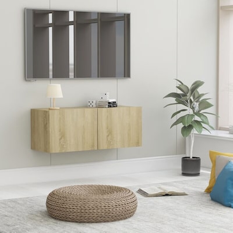 Έπιπλο Τηλεόρασης Vidaxl Μοριοσανίδα Δρυς 80x30x30 cm - Sonoma