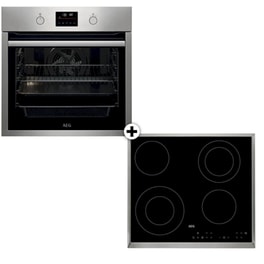 AEG HK634021 XB & BPS351161M 72 Lt Inox Eντοιχιζόμενο Σετ Φούρνος και Εστία