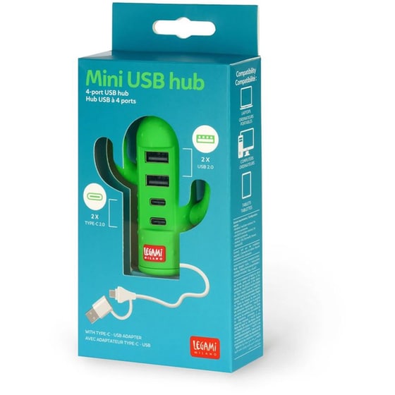 Legami Cactus Mini USB Hub 4-Port - Πράσινο image 2