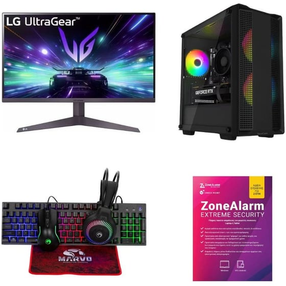 Bundle Desktop Vengeance (Ryzen 5-5500/16GB/512GB SSD/GeForce RTX 3050/ Windows11 Home) + LG Gaming Monitor 24'' 24GS50F FHD VA 180Hz 1ms + Σετ Gaming 4 in 1 CM416 + Antivirus Checkpoint image 0