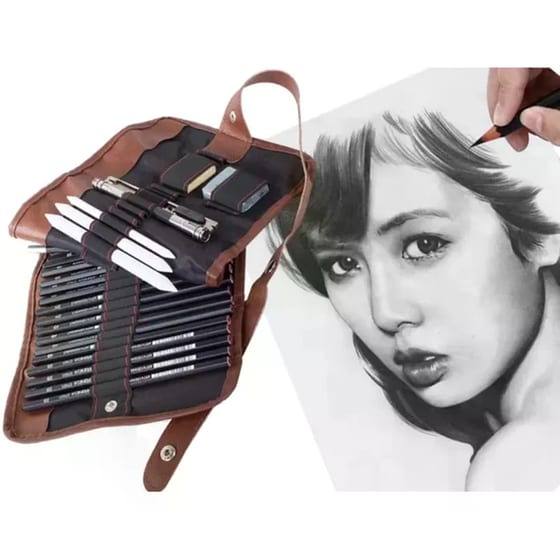 Σετ Επαγγελματικού Σχεδίου Aria Trade Υφασμάτινη Θήκη (29 Τεμάχια) image 2