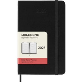 Ημερολόγιο Ημερήσιο 2027 Moleskine 12M Pocket Hardcover Μαύρο