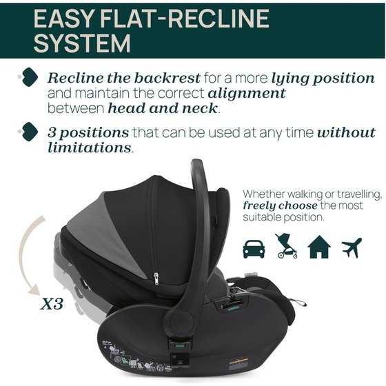 Chicco Βρεφικό/ Παιδικό Κάθισμα Αυτοκινήτου First-Seat Recline i-Size χωρίς Βάση για Παιδί 40-87 cm Μαύρο Σατέν image 2