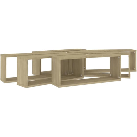 Ράφια Τοίχου VidaXL από Μοριοσανίδα 60x15x23 cm 6 Τμχ - Sonoma/ Μπεζ image 6