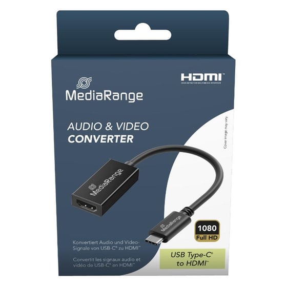 Καλώδιο Mediarange MRCS234 HDMI female σε USB-C 20cm - Μαύρο image 1