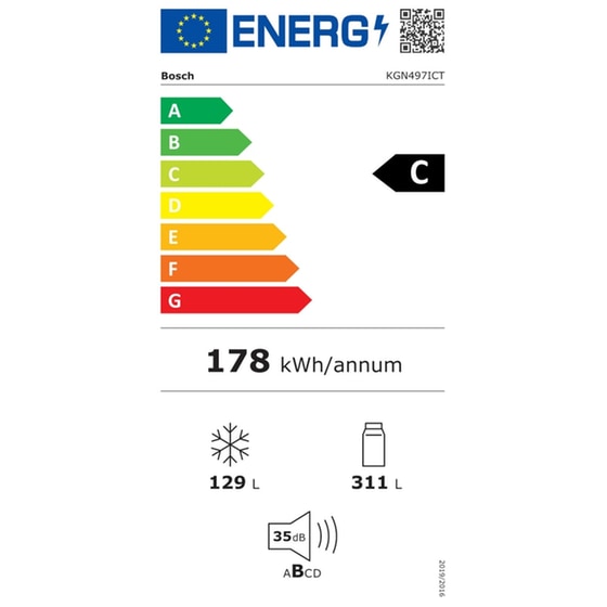 BOSCH KGN497ICT Full No Frost 440 Lt Brushed Steel Antifinger Ψυγειοκαταψύκτης image 6