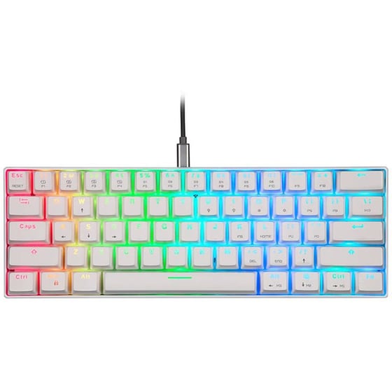 Motospeed Ck61 Μηχανικό Gaming Ενσύρματο Πληκτρολόγιο RGB Λευκό (US) image 2