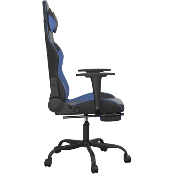 Καρέκλα Gaming VIDAXL 3143653 με Υποπόδιο από Τεχνητό Δέρμα - Μαύρο / Μπλε image 1