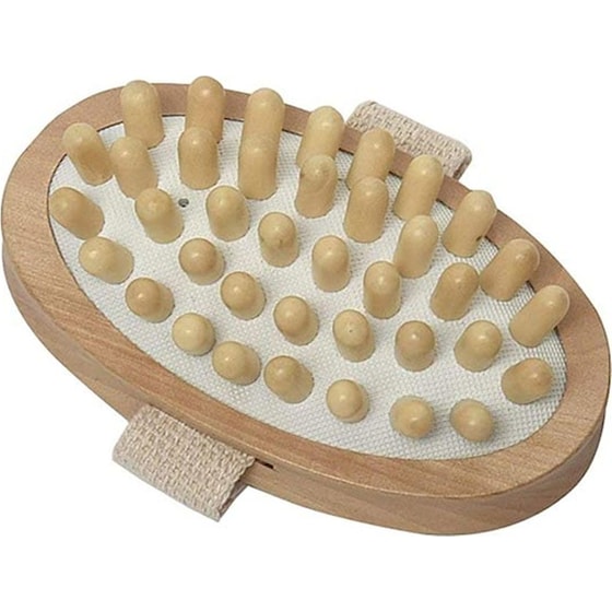 Ξύλινο Roller Μασάζ Σώματος Shiatsu για Κυτταρίτιδα Aria Trade σε Στρογγυλλό Σχήμα - Καφέ image 0